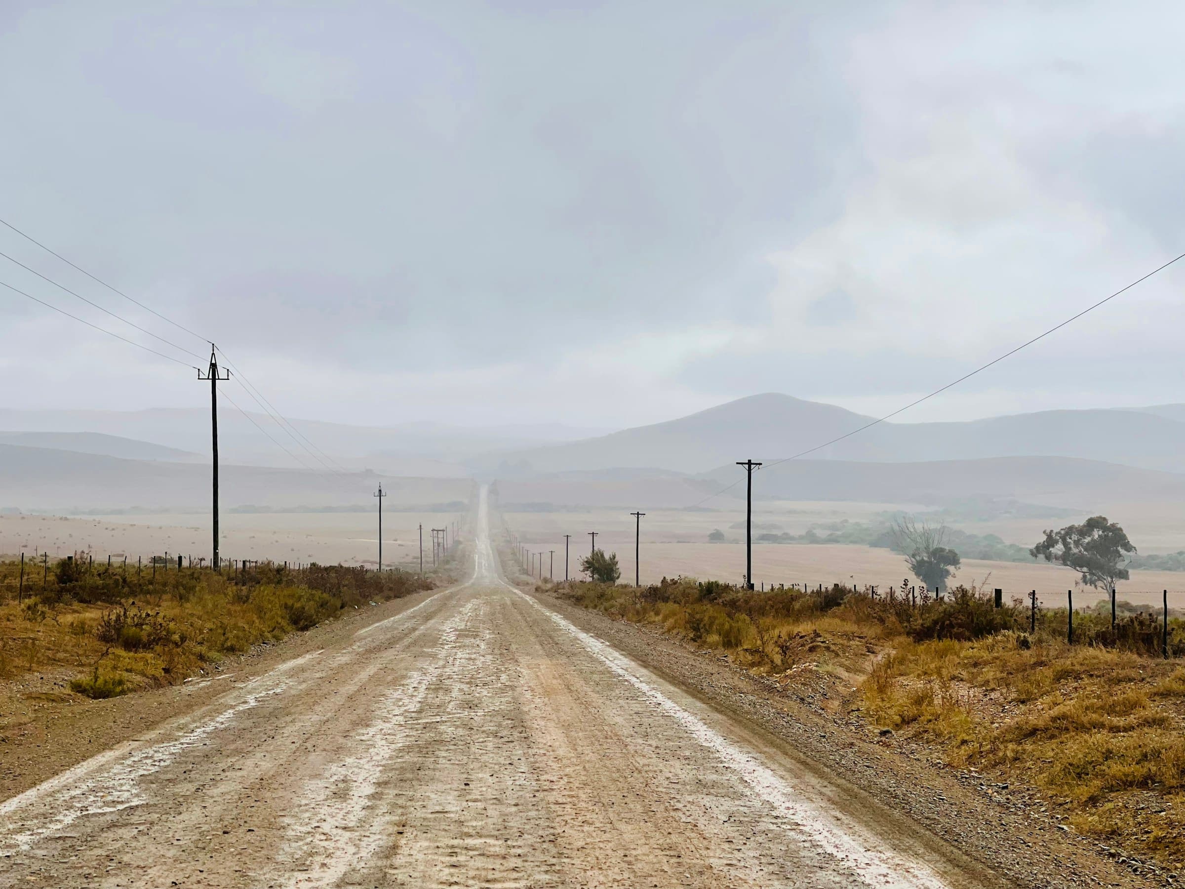 A rural road stretching toward the horizon